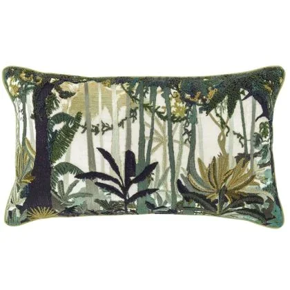 Rainforest Embroidered Decorative Pillow by Pine Cone Hill