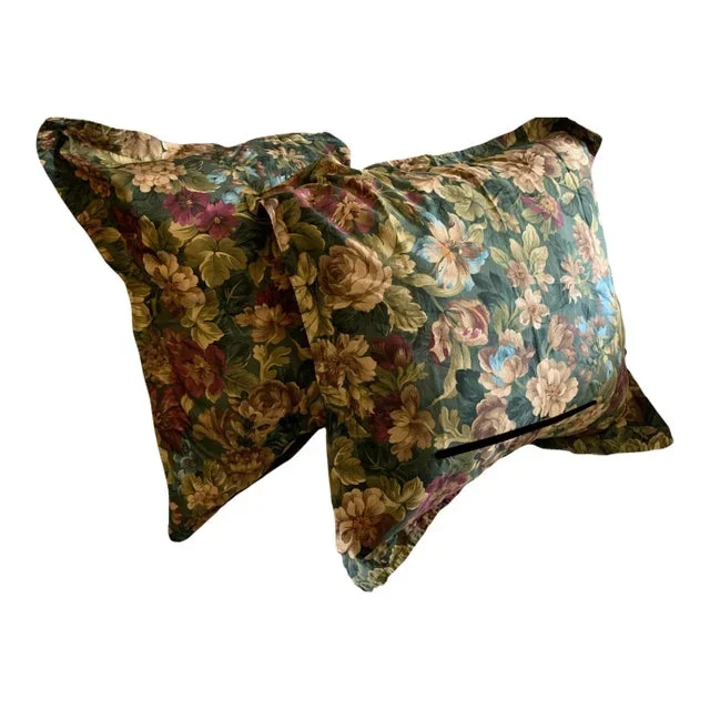 Ralph Lauren Edgefield Floral Pillow Shams, Flange 350 Thread Count Supima Cotton/ a Pair