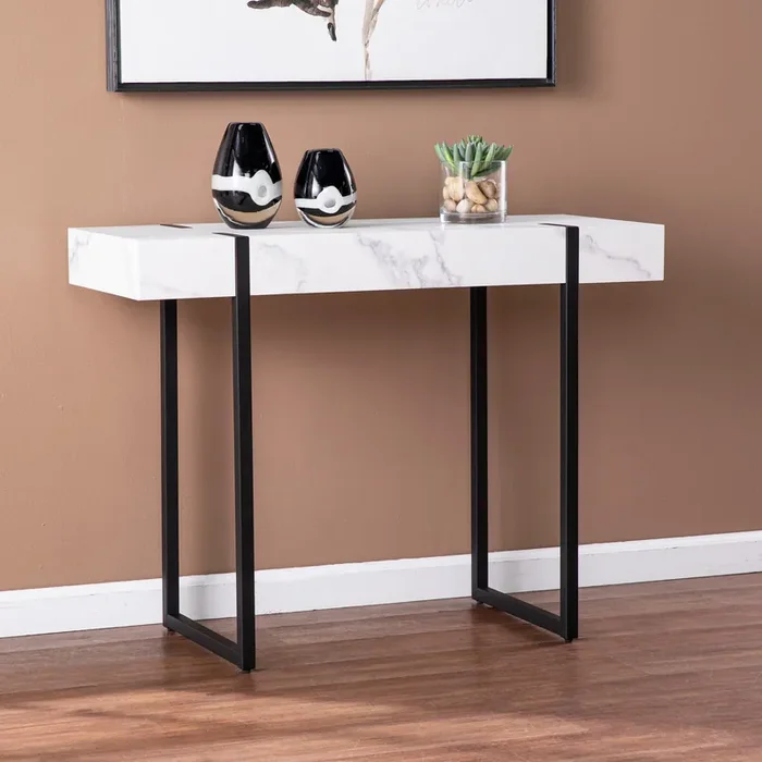Rangley Modern Faux Marble Console Table