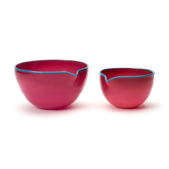 Raspberry Sorbet Spouted Glass Bowl, Large