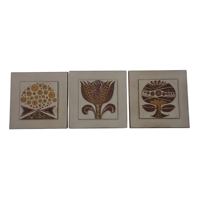 Rea Ceramic Wall Plaques from Ceramano, 1960s, Set of 3