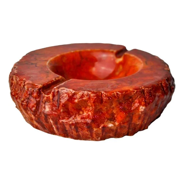 Red Alabaster Ashtray by Romano Bianchi, Italy, 1970s