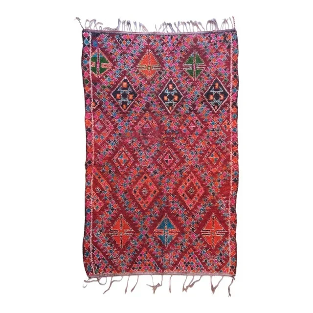 Red Colorful Wool Rug – 11.2 X 6.7 Ft