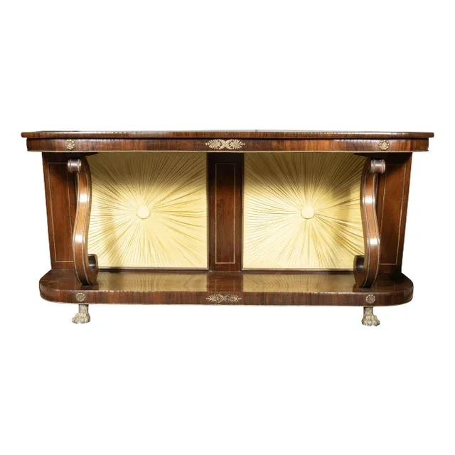 Regency Rosewood and Brass Inlaid Console Table