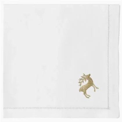Reindeer Dinner Napkin by Henry Handwork