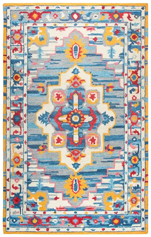 Rizzy Home Zingaro ZI021B Central Medallion Hand Tufted Area Rugs