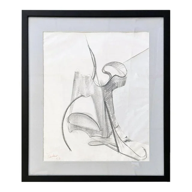 Robert Berks Original 1962 Graphite Drawing Series 18 X 21, Framed