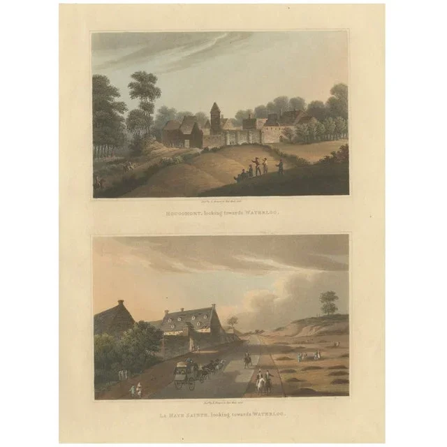 Robert Bowyer, Napoleon’s Last Stand: Views of Hougoumont and La Haye Sainte After Waterloo, 1816, Print