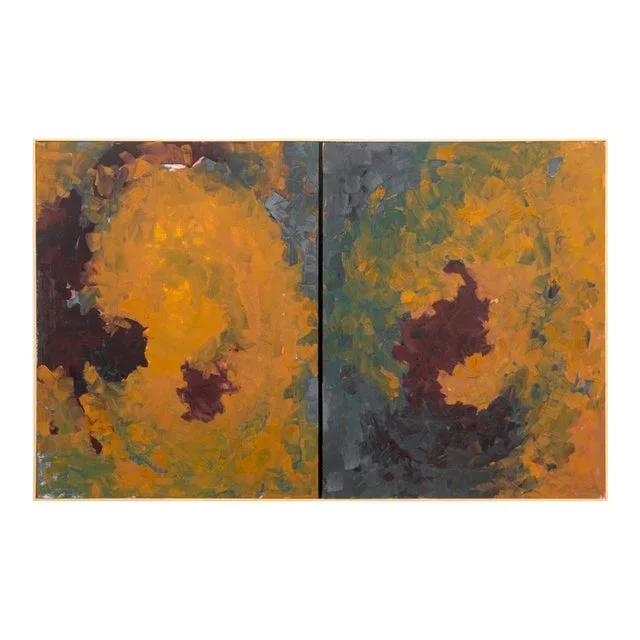 Robert O’Meara Abstract Composition Diptych Oil
