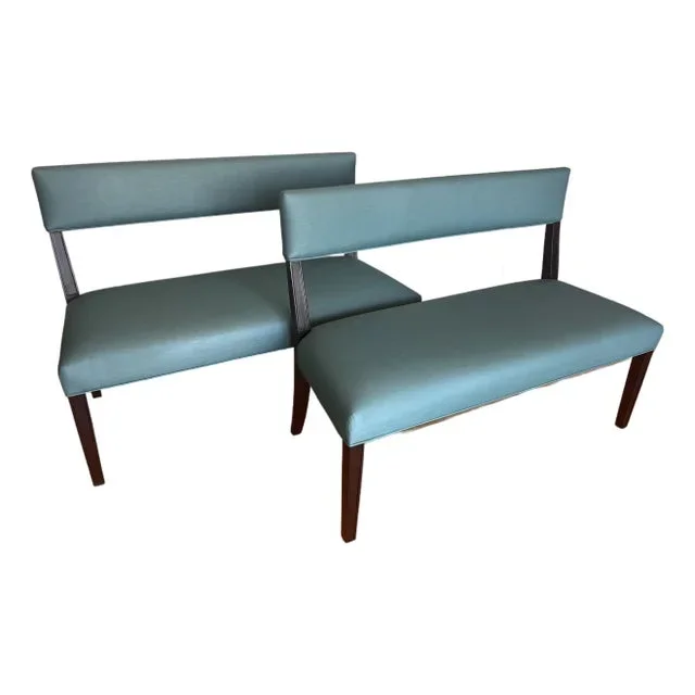 Roberto Barahona Custom Upholstered Benches – A Pair