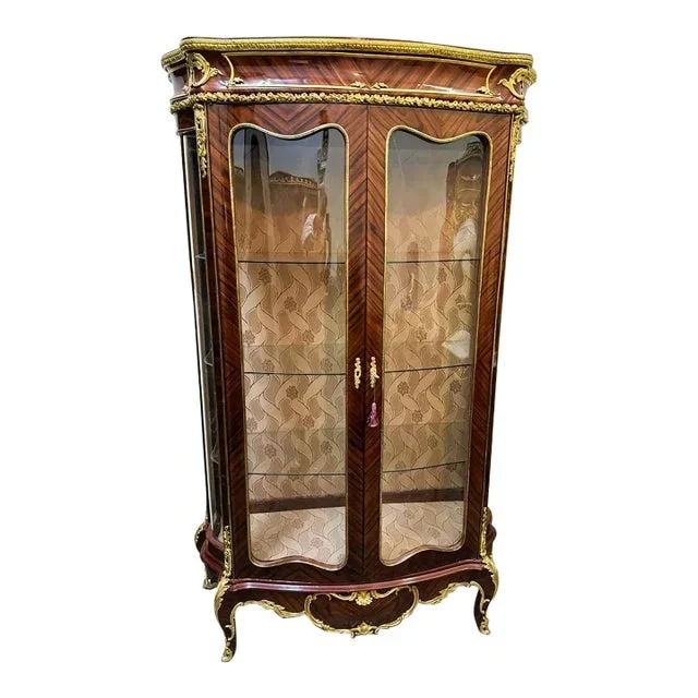 Rococo Style Copper and Gold Vitrine