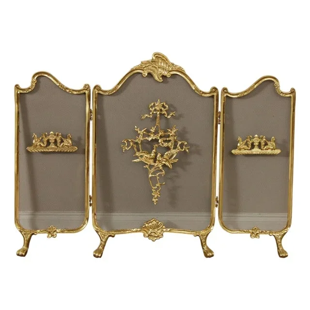 Rococo Style Quality Brass Fireplace Screen