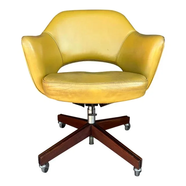 Rolling Eero Saarinen for Knoll “Executive” Office Chair With Walnut Base