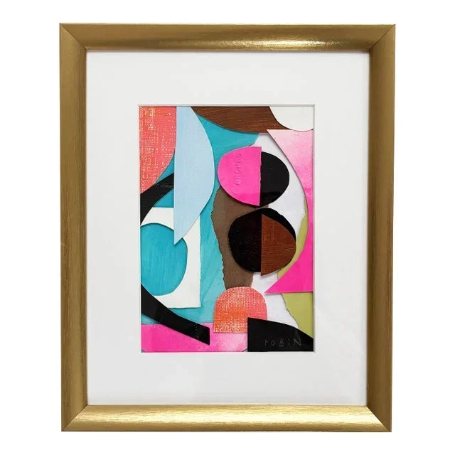 Roulette. Mini Collage Art by Robin Zingone. Framed