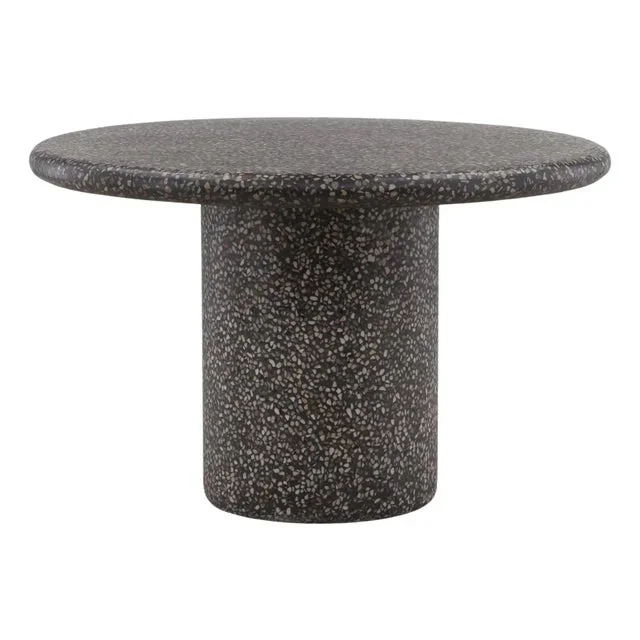 Round Black Terrazzo Outdoor Dining Table