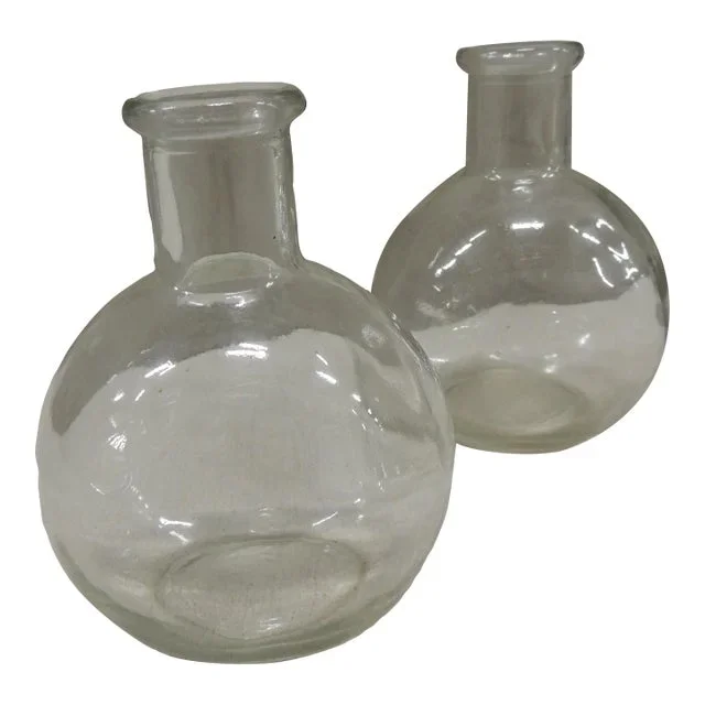 Round Clear Petite Bud-Vases – Set of 2