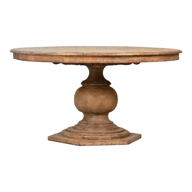 Round Farmhouse Pedestal Dining Table