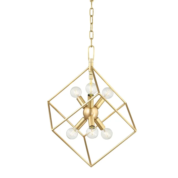 Roundout Pendant 20″ – Aged Brass