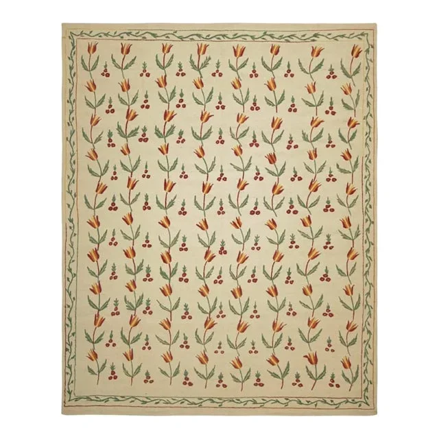 Rug & Kilim’s Suzani Style Kilim in Cream and Warm Polychromatic Floral Patterns