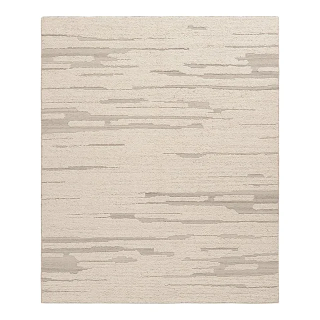 Rug & Kilim’s Textural Kilim in White Abstract High-Low Patterns – 5×7