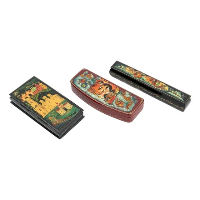 Russian Lacquered Trinket Boxes, 3