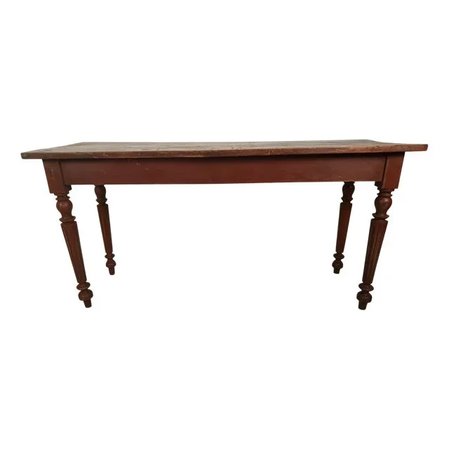 Rustic Burgundy Patinated Console Table