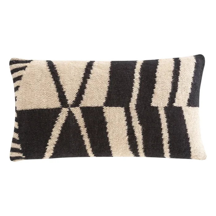 Rustic Chic Geo Pillow – Black and White