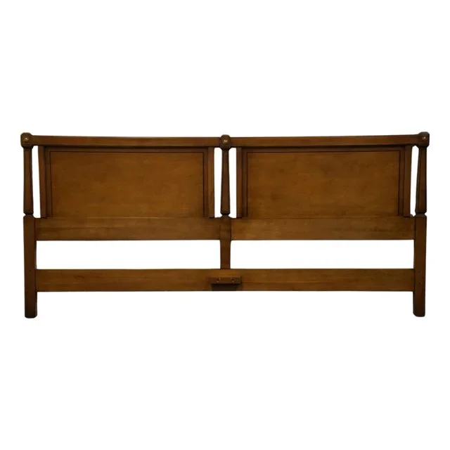 Rway Furniture Solid Hard Rock Maple Italian Neoclassical Tuscan Style King Size Panel Headboard 13-5701