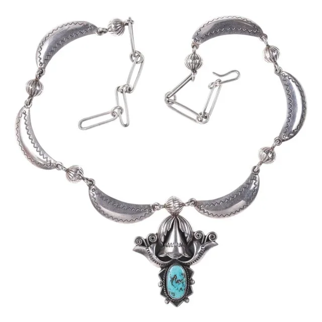 Sadie Calvin Navajo Sterling turquoise necklace