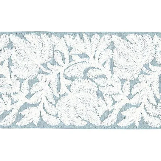 Sample, Scalamandre Coventry Embroidered Tape, Sky