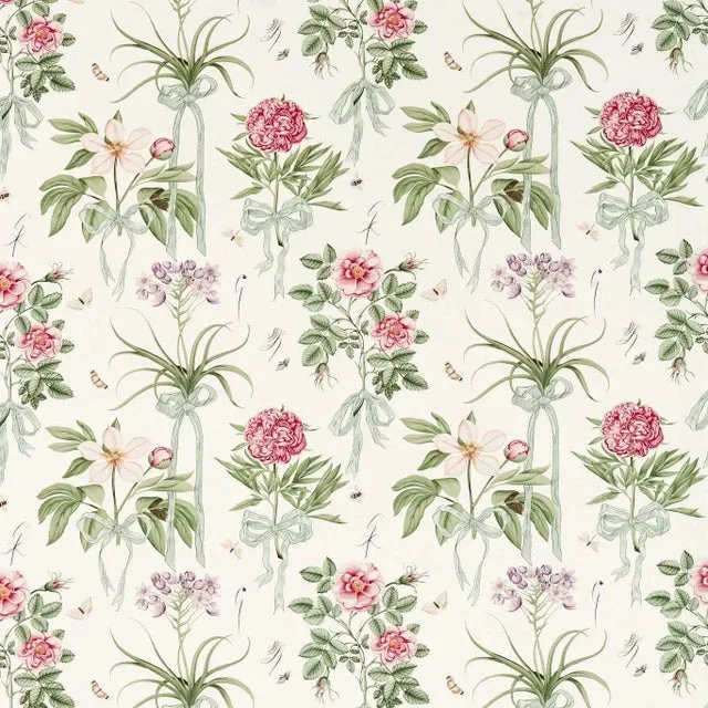 Sanderson Cupid`s Beau Fabric in Parchment/Madder