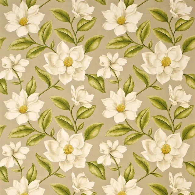 Sanderson Grandiflora Fabric in Linen/ Olive