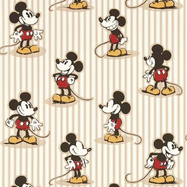 Sanderson Mickey Stripe Wallpaper in Peanut