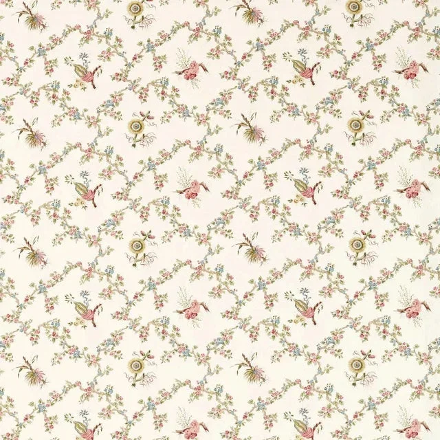 Sanderson Trelliage Fabric in Raspberry/Stone