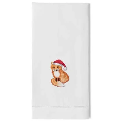 Santa Hat Fox Hand Towel by Henry Handwork
