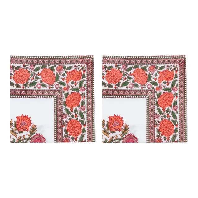 Sanya Napkins Pink & Orange – a Pair