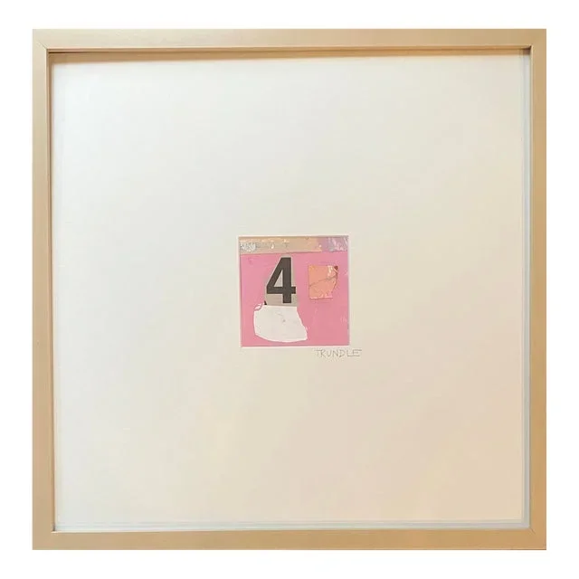 Sarah Trundle, Abstract Framed Mixed Media Collage, “Fourscore”