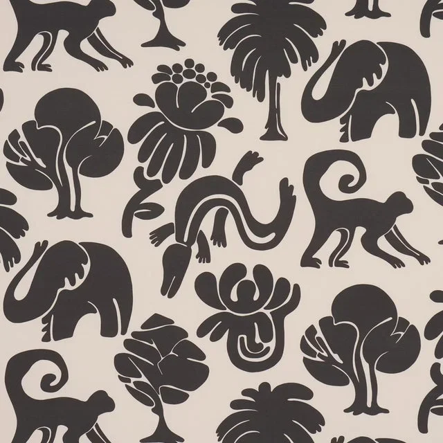 Schumacher Call Of The Jungle Fabric In Black
