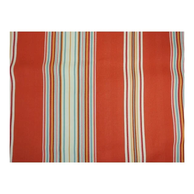 Schumacher Coral Samoa Stripe 2+ Yard Panel Fabric