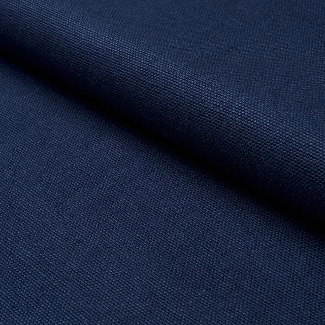 Schumacher Franc Linen Fabric In Navy