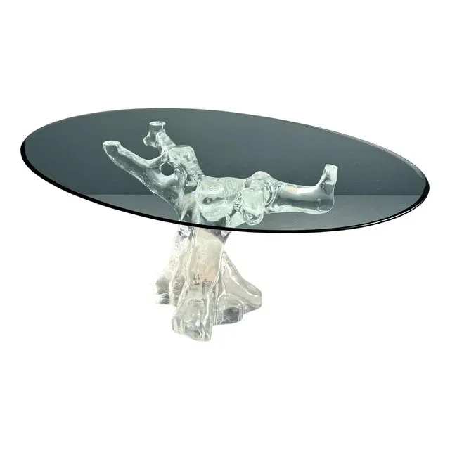 Sculptural Translucent Acrylic Resin Tree Dining Table by Alberto Rocchi, Italy, 1980s