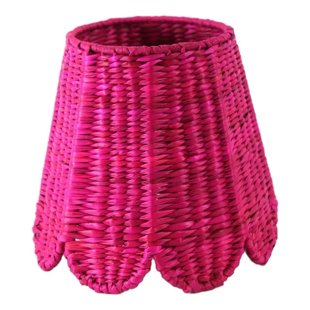 Seagrass Shade Cover (Scalloped in Fuchsia)