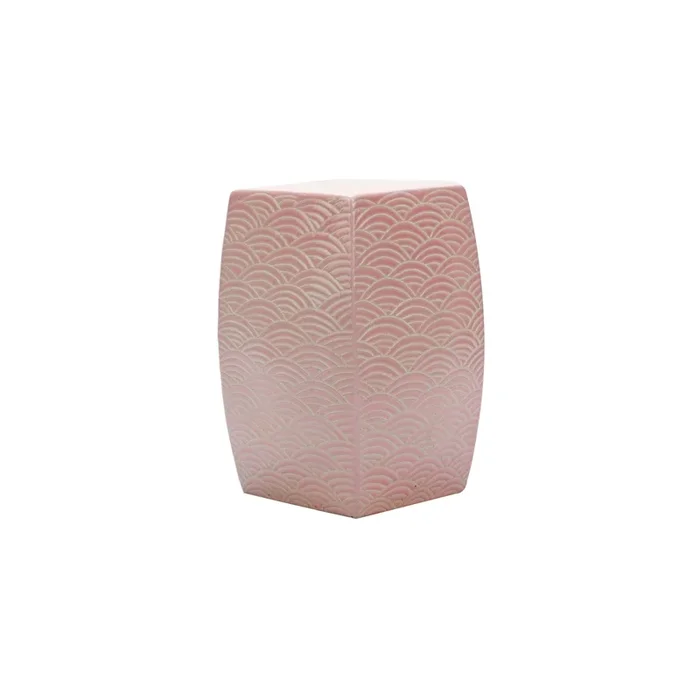 Seawave Square Garden Stool Blush Pink