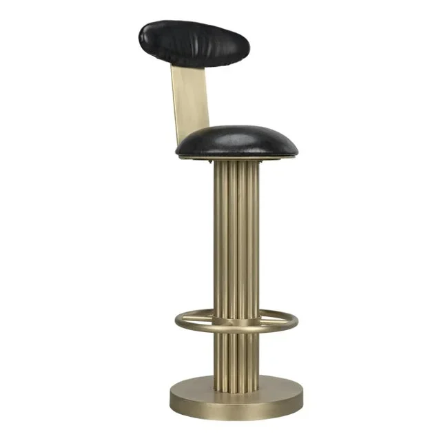 Sedes Bar Stool, Iron with Brass Finish