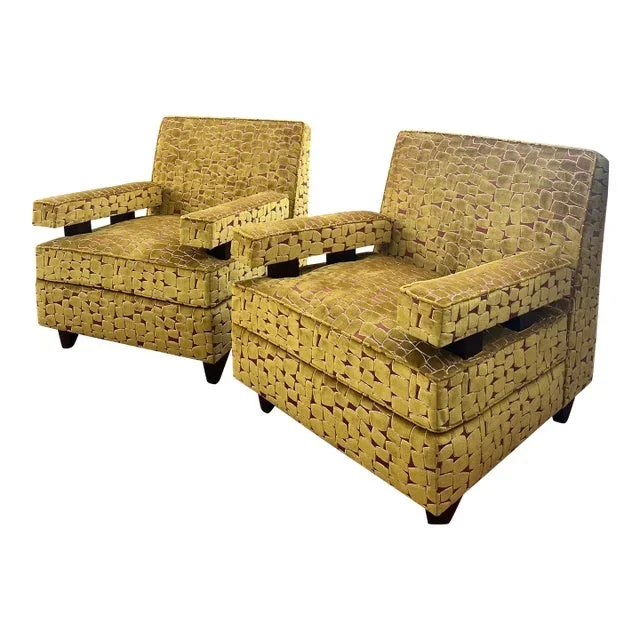 Set of 2 the Maximilian Club Chairs by Studio Van Den Akker in Custom Fabric
