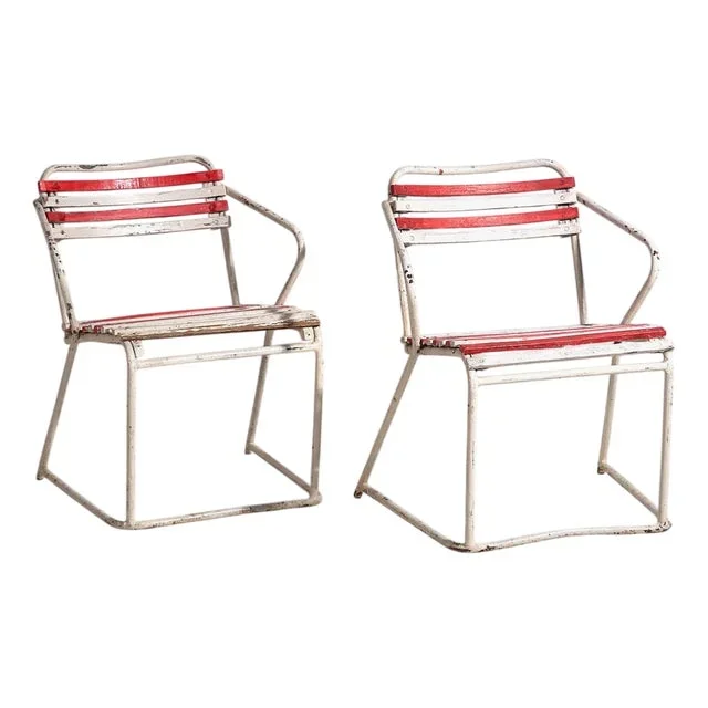 Set of Antique Outdoor Chairs, 1920s
