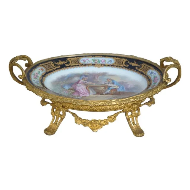 Sevres Bronze Mounted Porcelain Center Bowl