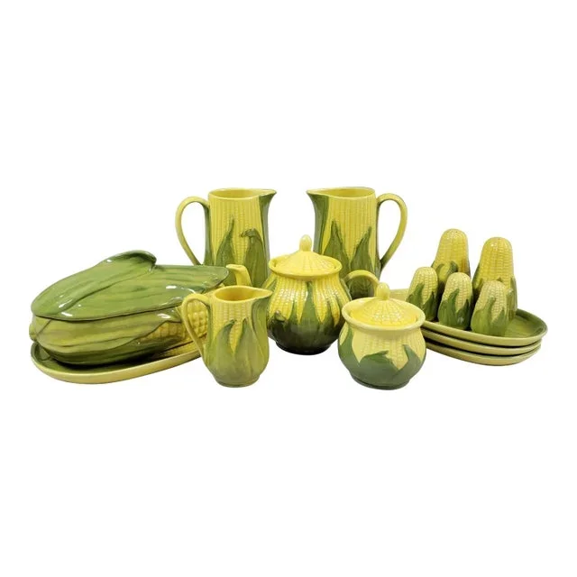 Shawnee Corn King Teapot Plates Casserole Sugar Creamer Pitcher – 18pcs