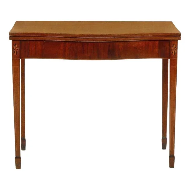 Sheraton Mahogany Games Table Serpentine Front, Circa 1800