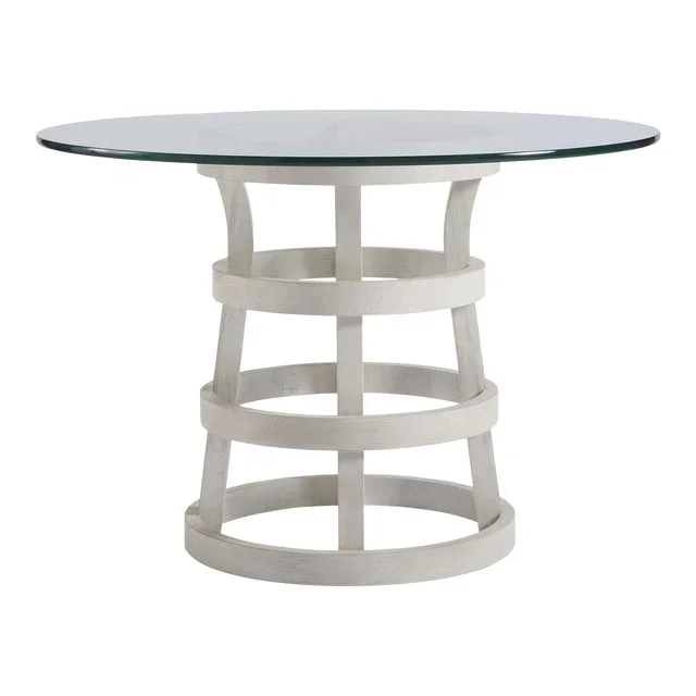 Shoreline Round Glass 44″ Table, Beige